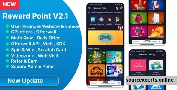 Reward Point v2.1 - CPI Offer + Offerwall + Game + Spin - nulled