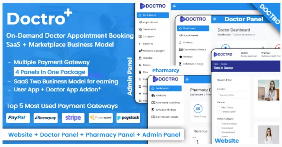 Doctro v8.1.0 - On-Demand Doctor Appointment Booking SaaS Marketplace Business Model - nulled